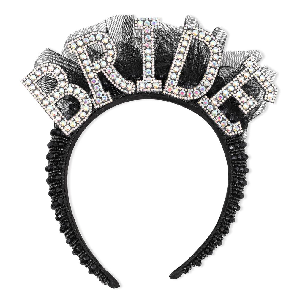 2684 Black Bride To Be Headband - Bacheloratte Party Decorations, Black